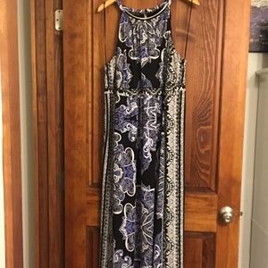 INC Paisley Maxi Halter Dress
